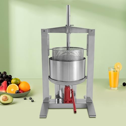 Fruit Wine Press, 20L/5.28Gal Stainless Steel Hydraulic Jack Press Extractor, Manual Juice Maker, Wine Making Equipment Manual Press Machine for Wine and Juice Making - size: 20L/5.28 Gal