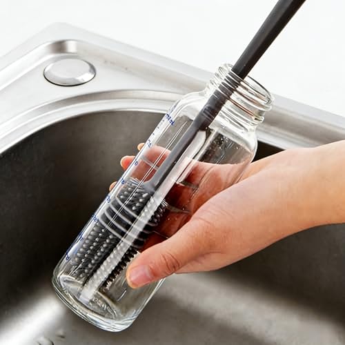 Long-Handle Silicone Cup & Bottle Brush - Flexible & Durable for Deep Cleaning Bottles, Cups & Narrow Necks