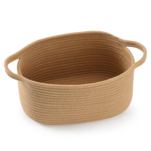 Happyiren Cute Woven Gift Basket with Handle – Brown Storage Basket Empty, Gift Baskets for Valentines Day Birthday Baby Shower Raffle Burr, Decorative Organizer ontainer for Office, Home - color: Brown, size: 1 Pack
