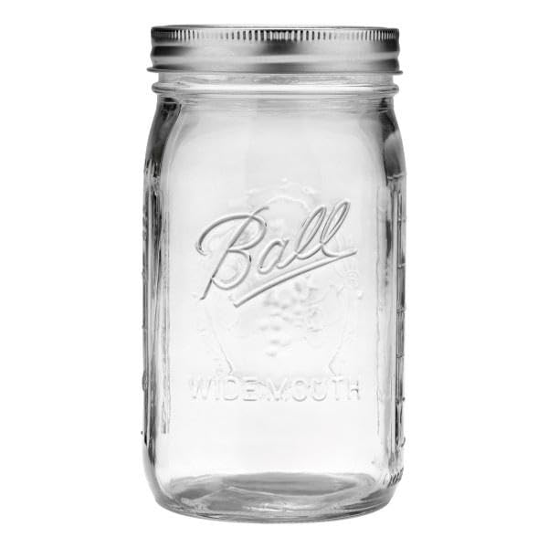 Ball Wide Mouth Clear Glass Canning Quart 32 Oz Mason Jars with Lids, 12 Pack - color: Quart, size: 32 Ounce (Pack of 12)