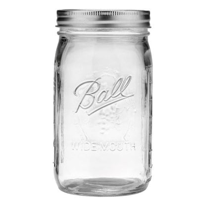 Ball Wide Mouth Clear Glass Canning Quart 32 Oz Mason Jars with Lids, 12 Pack - color: Quart, size: 32 Ounce (Pack of 12)