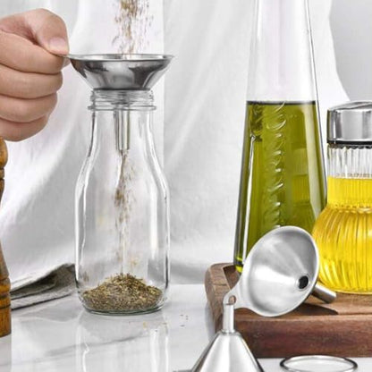 3PCS Kitchen Funnels Set,Stainless Metal Funnel for Filling Bottles - Tiny Small Medium Large for Essential Oils,Spice, Cooking,Powder,Flask，Perfume,Dry Ingredients Powde (Silver) - color: Silver