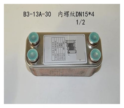 Female Thread Plate Wort Chiller Version Stainless Steel brazed Plate Heat Exchanger, Plate Oil Cooler, Heat Pump intercooler, Fluorine Water Exchange Water Heater(B3-13A-30-3.0) - color: B3-13a-30-3.0