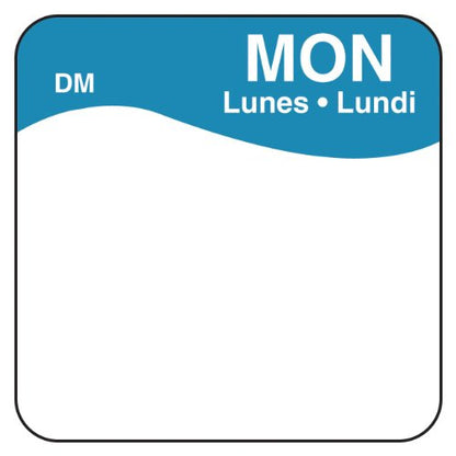 DayMark Day of The Week 1" x 1" Dissolvable Label, MON (Roll of 500) - size: 1" x 1"