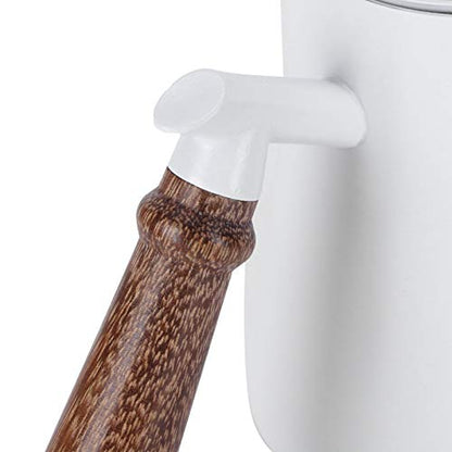 650ml Gooseneck Coffee Kettle Stainless Steel Pour Over Kettle with Thermometer Ergonomic Handle for Precise Brewing Tea Coffee (650ml white) - color: 650ml white
