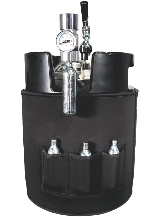 Gloria 7L (1.8 Gal) Mini Keg, Pressurized Keg for Drinks, with Tap System, Co2 Regulated, Stainless Steel - size: 7L Black