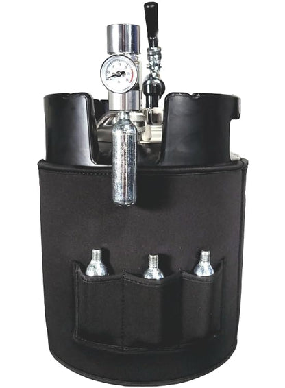 Gloria 7L (1.8 Gal) Mini Keg, Pressurized Keg for Drinks, with Tap System, Co2 Regulated, Stainless Steel - size: 7L Black