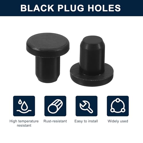 uxcell 32 Pieces Black Rubber Stopper, 5.8mm Plug Holes for 5.5/0.22" Hole - size: 5.5 mm