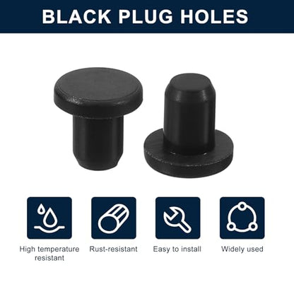 uxcell 32 Pieces Black Rubber Stopper, 5.8mm Plug Holes for 5.5/0.22" Hole - size: 5.5 mm