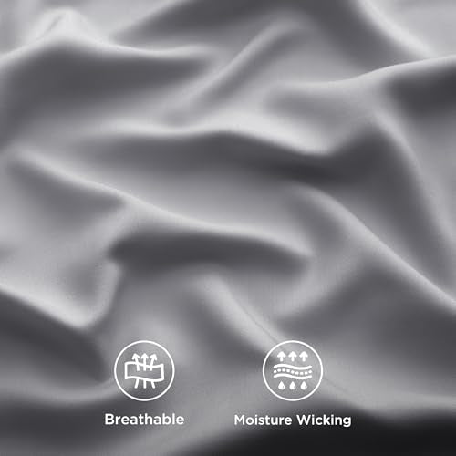 Bedsure PureWoven 100% Rayon Derived from Bamboo, Twin Bed Sheets, 3 Pieces | Cooling Sheets for Hot Sleepers, Breathable & Silky Soft, 16" Deep Pocket, Hotel Luxury Bedding, Silver Grey - color: 04 - Silver Grey, size: Twin