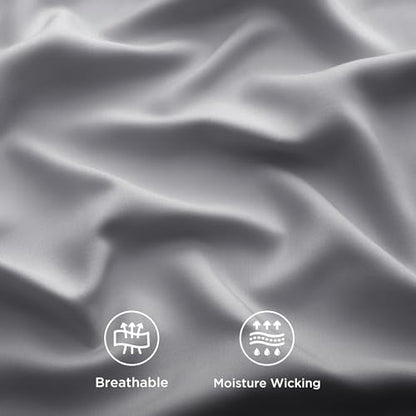 Bedsure PureWoven 100% Rayon Derived from Bamboo, Twin Bed Sheets, 3 Pieces | Cooling Sheets for Hot Sleepers, Breathable & Silky Soft, 16" Deep Pocket, Hotel Luxury Bedding, Silver Grey - color: 04 - Silver Grey, size: Twin