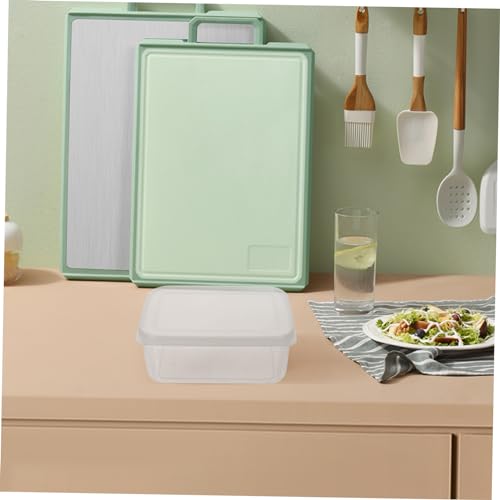 Cabilock Refrigerator Cheese Preservation Box with Lid Transparent Food Storage Container for Kitchen Bread Fruit Snack Airtight Fresh Keeping Case Compact Space Saving Design Reusable for