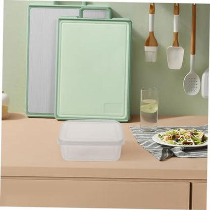 Cabilock Refrigerator Cheese Preservation Box with Lid Transparent Food Storage Container for Kitchen Bread Fruit Snack Airtight Fresh Keeping Case Compact Space Saving Design Reusable for