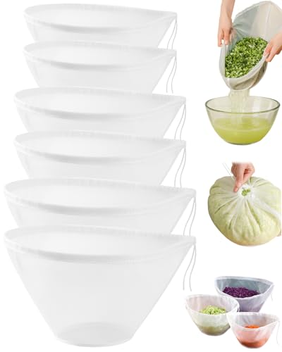 Cheesecloth for Straining, Nut Milk Bag, Organic Cheese Cloths, Reusable Fine Mesh Strainers for Almond Milk, Yogurt, Coffee, Cheese making, Juice, and More (6 Pcs, 3 Sizes) - color: 6 Pcs, 3 Sizes