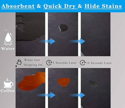 Coffee Mat for Countertops ,Coffee Bar Accessories Fit Under Coffee Maker Espresso Machine, Absorbent Hide Stain Rubber Mat for Countertop ,Dish Drying Mat for Kitchen Counter (Brown, 17"x31.5") - size: 17" x 31.5"