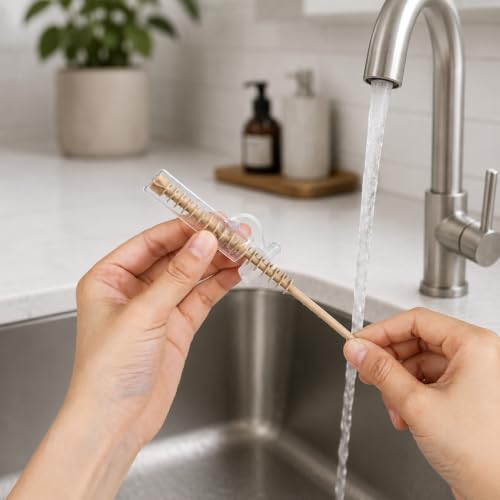 Haakaa Silicone Cleaning Brush Kit – Household Cleaning Brushes for Bottles and Crevices – Food-Grade Silicone: Dishwasher Safe (Kit-Pebble) - color: Kit-pebble