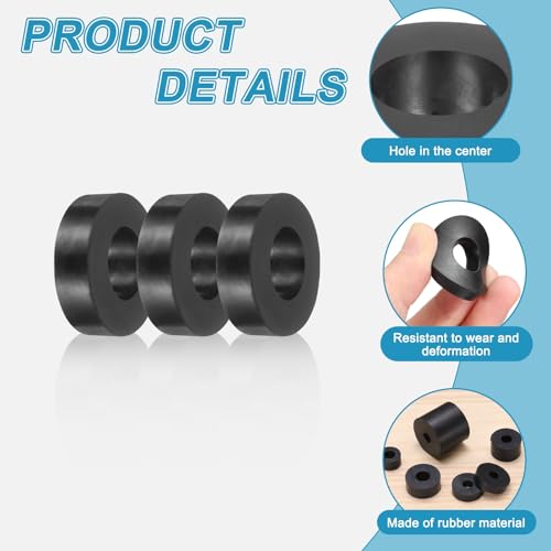 uxcell 16 Pcs Rubber Spacers 40mm OD x 20mm ID x 10mm Height Round Anti Vibration Spacer Rubber Bushing Grommet - size: 40mm OD x 20mm ID x 10mm Height