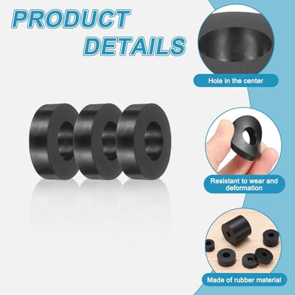 uxcell 16 Pcs Rubber Spacers 40mm OD x 20mm ID x 10mm Height Round Anti Vibration Spacer Rubber Bushing Grommet - size: 40mm OD x 20mm ID x 10mm Height