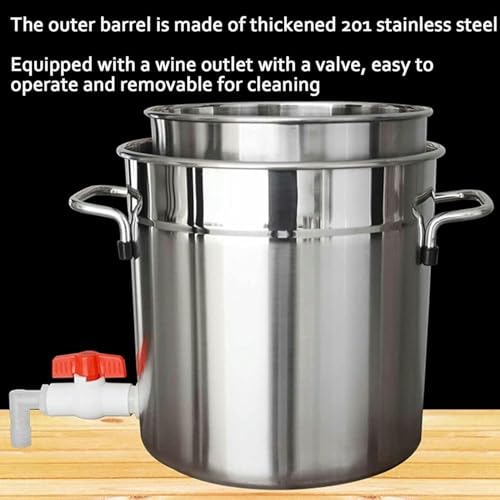 Fruit Wine Press, Stainless Steel Spindle Press with Hydraulic Jack, Press Grape Wine Making Supplies and Equipment, for Outdoor, Kitchen, and Home, 12L~/ - size: 22L