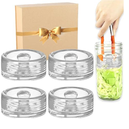 Fermentation Glass Weights with Easy Grip Handle for Mason Jars, Lead-Free, Washable (4 PCS) - color: 4 PCS