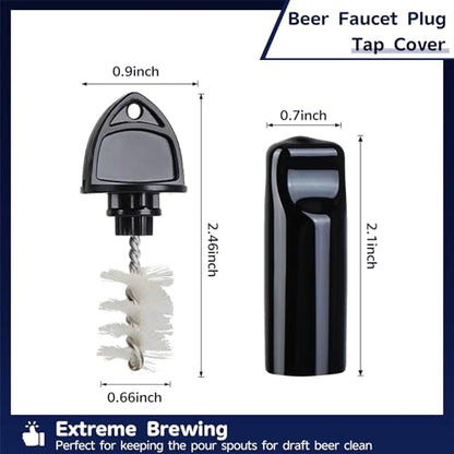 16pcs Beer Faucet Plug Brush+2pcs Tap Covers Beer Keg Tap Brush Cap Cover Cleaning Brush for Draft Beer Faucet