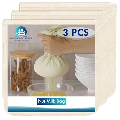 3 PCS Reusable Cheesecloth Bag & Nut Milk Bags, Grade 100, 14x14 Inch Hemmed Cheese Cloth for Straining Craft, 100% Cotton Unbleached Cloth Strainer for Cooking, Baking, Juicing, Cheese Making - size: 3 Pieces-14x14inch