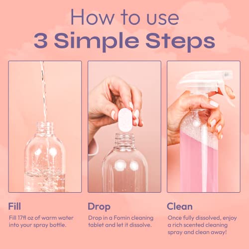 FOMIN Bathroom Cleaner Refill Tablets (12 Pack) - Magnolia Grapefruit - All-In-One Tablet Cleaner For Bathroom Cleaning - Bathroom Cleaner Solution for Spray Bottle - Makes 204 fl oz (12 x 17 Fl oz) - color: 12 Count (Pack of 1)