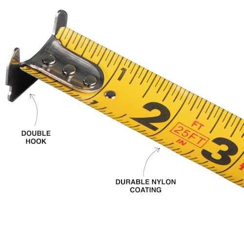 KLEIN TOOLS 80187 Skribes Measure and Mark Set with 4-Pack of Black Fine Tip Permanent Markers and 25-Foot Compact Double-Hook Tape Measure - style: Measure & Mark Set
