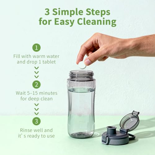 ORIENTLEAF Water Bottle Cleaning Tablets, Water Bottle Cleaner For Stainless Steel, Tumbler, Travel Mugs, Bottle Cleaner Tablets 24 Count