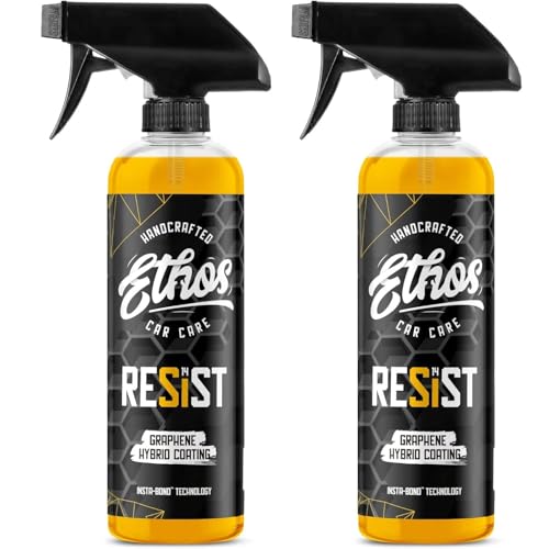 Ethos RESIST Graphene Spray Coating for Cars – Graphene Ceramic Coating Spray, Extreme Hydrophobic Protection, Gloss Enhancement, Ceramic Coating for Cars (16oz (2 Pack)) - color: 16oz (2 Pack)
