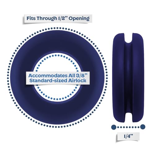 Fermentaholics Airlock Fermentation Replacement Grommets for Fermenter Lid – 20 Pack Grommet Fits 1/2 Inch Hole, For Standard 3/8 in Airlocks, Beer, Wine, Cider, Mead, Fermented Foods (Navy Blue) - color: Navy Blue