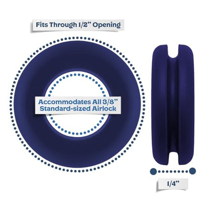 Fermentaholics Airlock Fermentation Replacement Grommets for Fermenter Lid – 20 Pack Grommet Fits 1/2 Inch Hole, For Standard 3/8 in Airlocks, Beer, Wine, Cider, Mead, Fermented Foods (Navy Blue) - color: Navy Blue