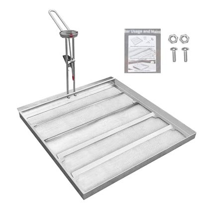 Commercial Deep Fryer Filter Skimmer Basket (13.75" x 13.6") – Stainless Steel 550 Micron Mesh Oil Filter Screen for High-Volume Frying, Heavy-Duty Oil Strainer, Manual Included