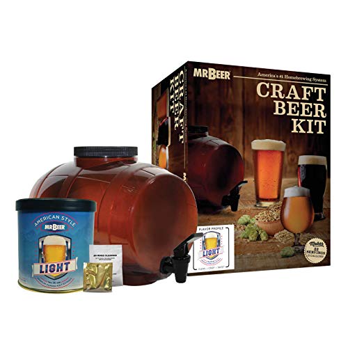 Mr. Beer - Craft Beer Making Kit (2 Gallon) Starter DIY Home Brew Set | Make Your Own Craft Beer | American Light - color: Starter Kit, size: 2 Gallon