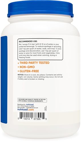 Nutricost Citric Acid Powder (5LB) - Non-GMO, Gluten Free - size: 80 Ounce (Pack of 1)