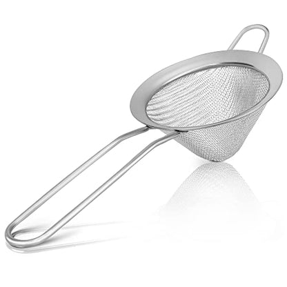 Upgraded 3.3" 304 Stainless Steel Fine Mesh Strainers for Kitchen, Cocktail Strainer Tea Coffee Juice Strainer Food Strainer Mini Sieve Strainer, Silver - color: Silver