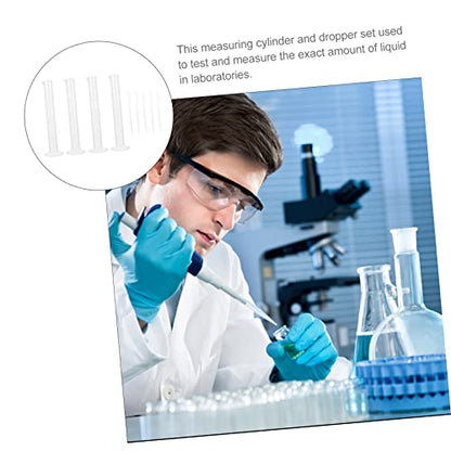 Cabilock 1 Set Laboratory Measuring Cylinder Graduated Dropper Measure Tubes Liquid Cylinders Measuring Cylinder Kit Chemistry Cylinder Equipment Laboratory Cylinder Plastic