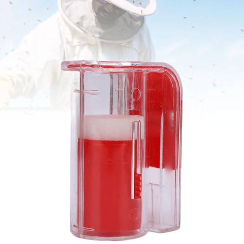 Asixxsix Queen Bee Marking Kit, One Handed Queen Catcher Bottle Cage, Queen Bee Marking Cage Queen Marking Marker Bottle with 0-99 Number Sticker and Tweezers, Beekeeping Supplies (Red) - color: Red