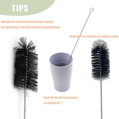 Cleaning Brushes,16 Pcs Pipe Tube Brush Pipe Cleaning Brushes Bottle Brush,for Washing Narrow Neck Water Bottles Jars Teapot Spout Coffee Machine Tube(White&Black)