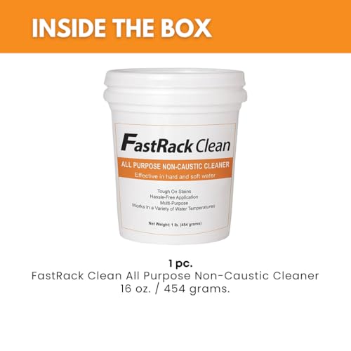 FastRack FastClean 1 lb Non Caustic Cleaner for homebrewing and winemaking, Alkaline Homebrew Cleaner with Powerful Formula and Hassle-free Cleanup, Ideal Cleanser for Brewing Equipment - 16 oz - size: 16 Ounce (Pack of 1)