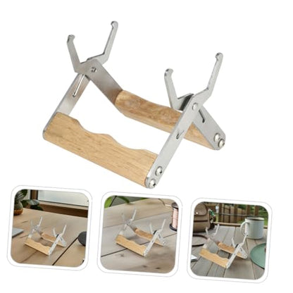 ORFOFE 4pcs Stainless Steel Hive Frame Lifter Tool with Wooden Handle Beekeeping Equipment for Beehive Inspection and Frame Grip