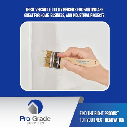 Pro Grade - Chip Brush – Paint Brush Set – 48 Pack - Natural China Bristle Paintbrush Set for Art, Craft, Epoxy, Varnish, Resin, Stain, Glue, Gesso, Primer, Acrylic and Oil Paint - size: 24Pc. Var. (Pack of 2)