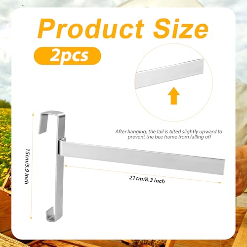 2pcs Bee Frame Holders, Stainless Steel Beehive Frame Perches Stand 5-Frame Capacity Bee Hive Frame Grip Bee Box Frame Mount Rack Tool Beekeeping Frame Support Bracket Beekeepers Equipment Supplies