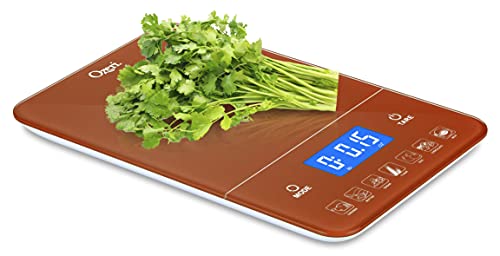 Ozeri Touch III Digital Kitchen Scale with Calorie Counter, 22 lbs (10 kg), Burnt Ochre - color: Burnt Ochre