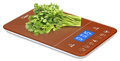 Ozeri Touch III Digital Kitchen Scale with Calorie Counter, 22 lbs (10 kg), Burnt Ochre - color: Burnt Ochre