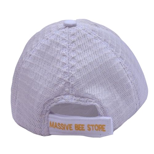 Three Layer Ventilated Beekeeping Veil in Round (3-Layer Hat, White P-Cap) - color: White P-CAP