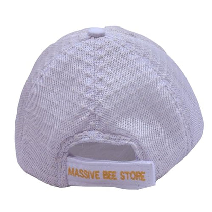 Three Layer Ventilated Beekeeping Veil in Round (3-Layer Hat, White P-Cap) - color: White P-CAP