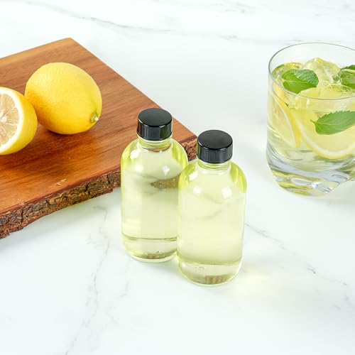 Restaurantware Vetri 4 Ounce Boston Glass Bottles, 24 Sample Bottles With Black Phenolic Caps - Dishwashable, Round, Clear Glass Bottle, For Potion, Juice, Ginger Shots, Whiskey, Liquids - color: Clear, size: 4 oz