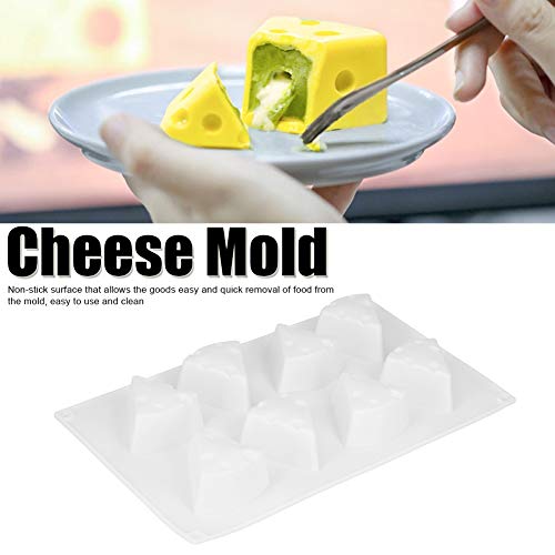 Cheese Silicone, 8 Cavity, White, 29x17x3cm - NonStick Food Grade, Flexible, Heat, Ideal for DIY Baking and Dessert Making
