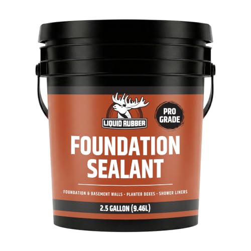 Liquid Rubber Basement and Foundation Repair Sealant - Waterproof Concrete Sealer & Crack Filler - Flexible Coating for Indoor & Outdoor Use - Waterproofing Paint - Black, 2.5 Gallon - size: 2.5 Gallon